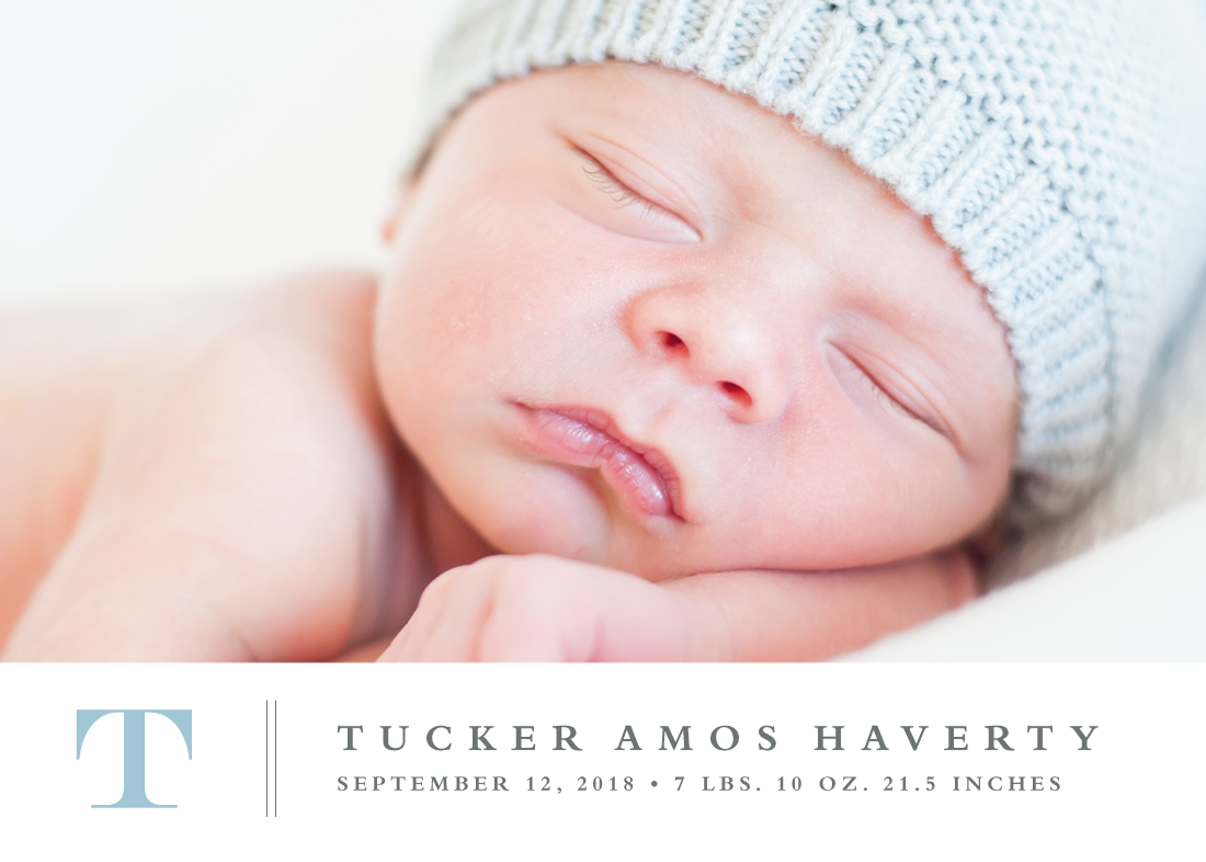 Stately Monogram Birth Announcement by Stacey Meacham