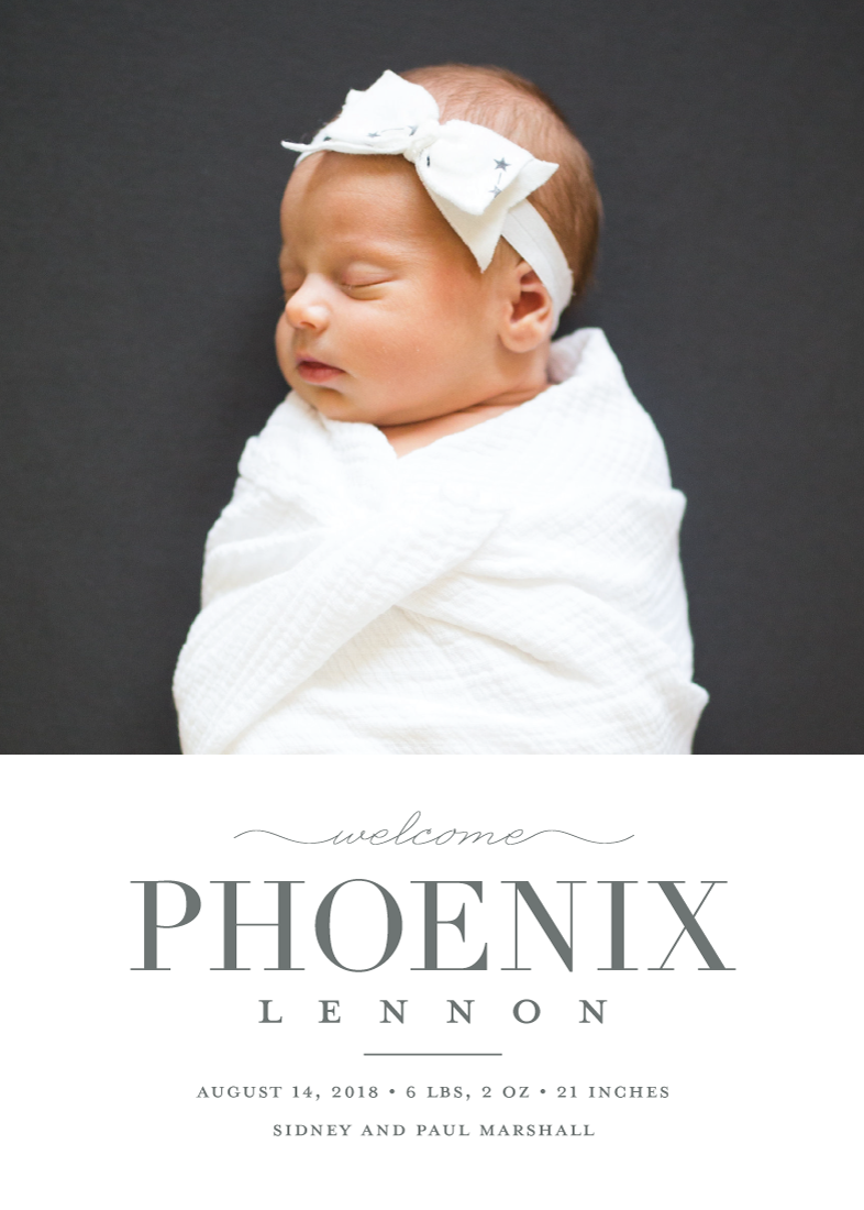 Sweet Welcome Photo Birth Announcement by Stacey Meacham