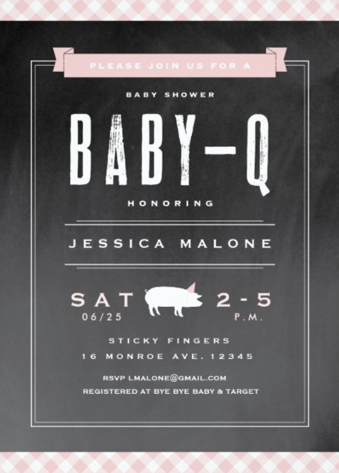 Gingham Baby BBQ Baby Shower Invitation by Stacey Meacham