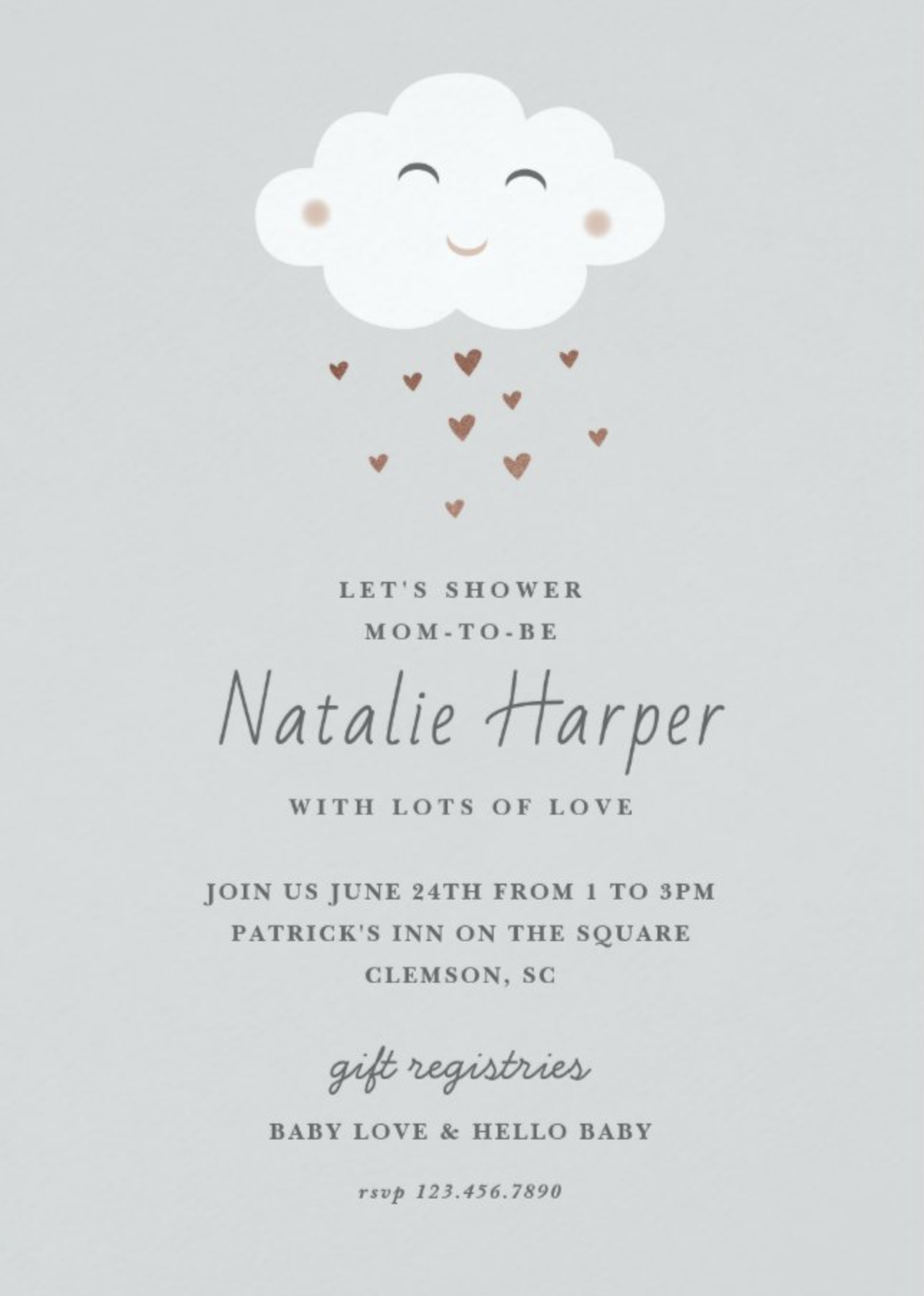 Cute Cloud Baby Shower Invitation by Stacey Meacham