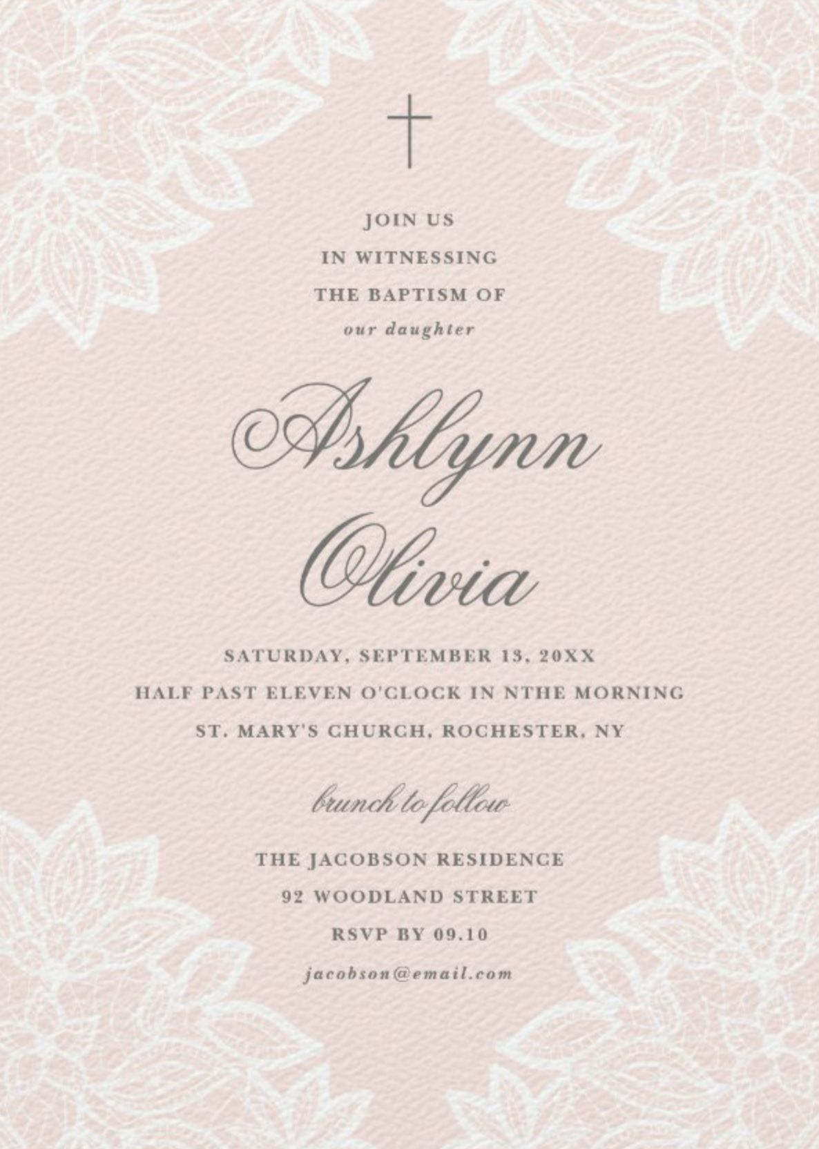 Vintage Lance Baptism Invitation