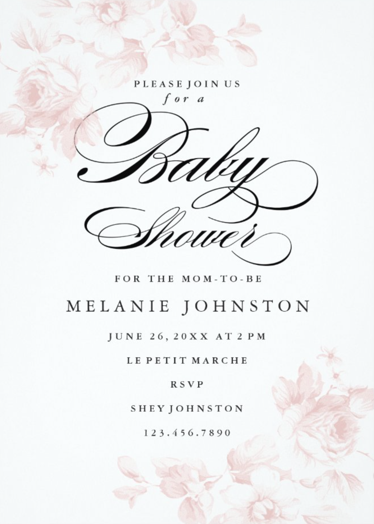 Vintage Floral Baby Shower Invitation by Stacey Meacham