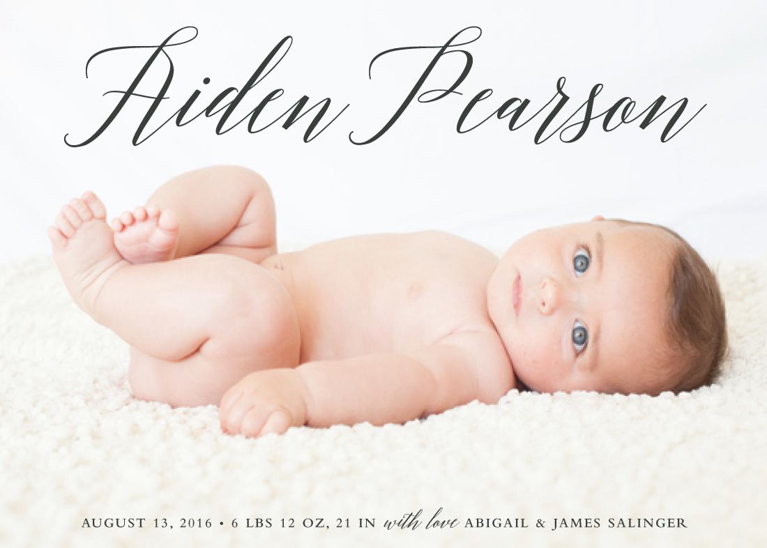 Big Intro Photo Birth Announcement by Stacey Meacham