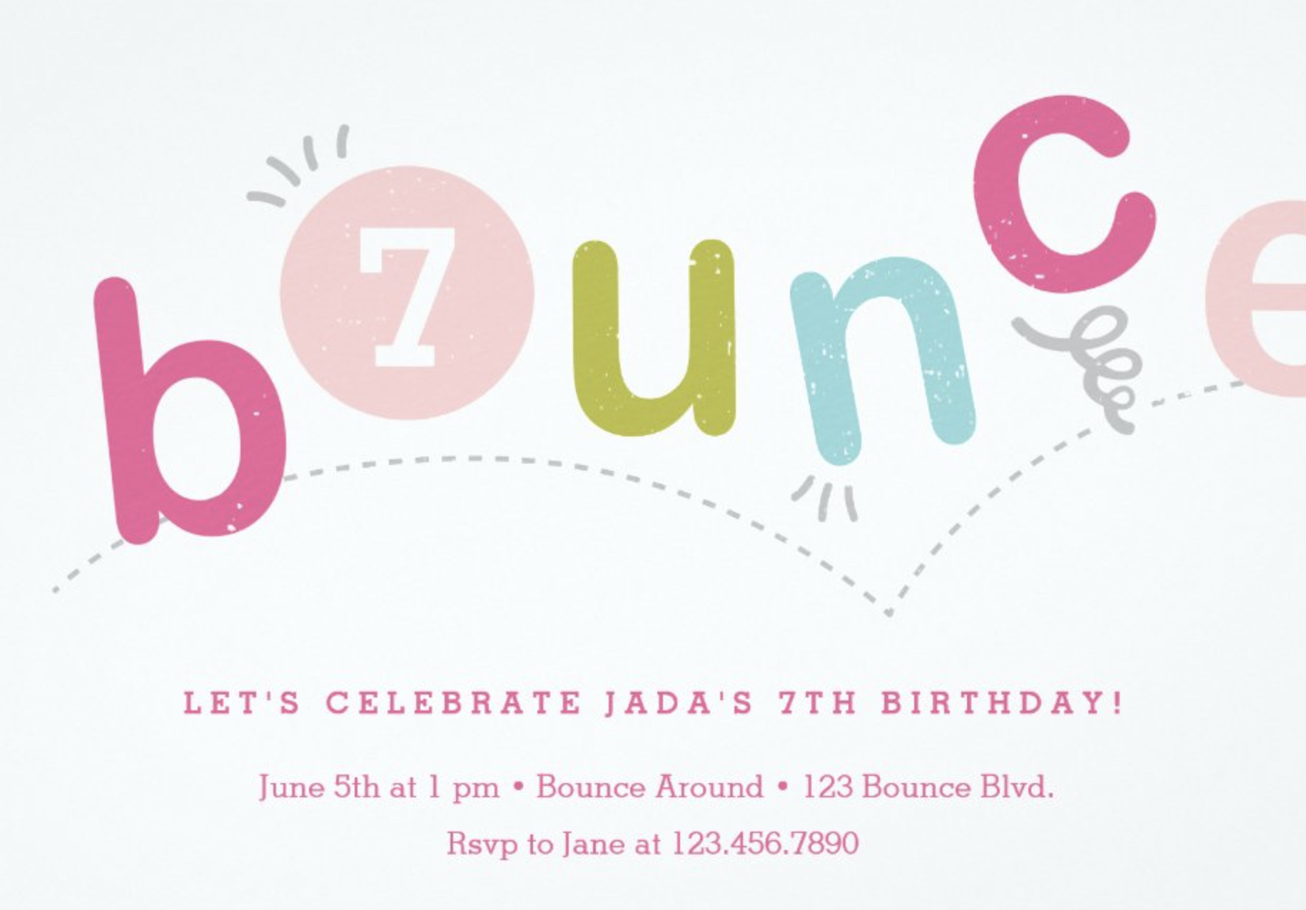 Bounce Birthday Party Invitation with Age by Stacey Meacham