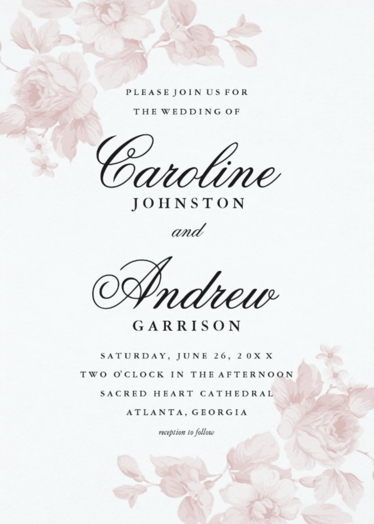 Vintage Floral Wedding Invitations by Stacey Meacham