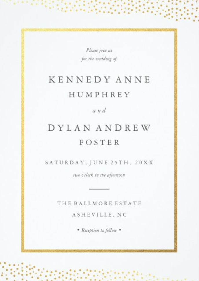 Organic Dots Faux Foil Wedding Invitations by Stacey Meacham