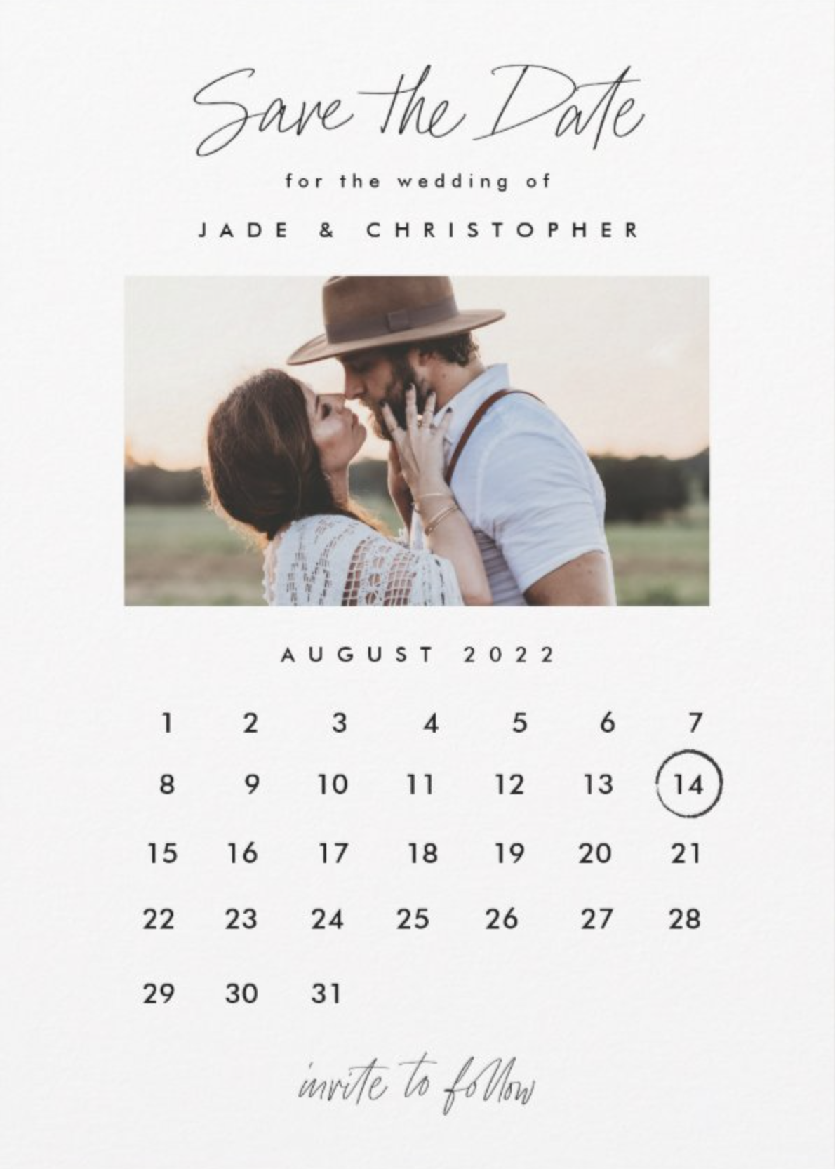 Modern Calendar Photo Wedding Save The Date Cards by Stacey Meacham