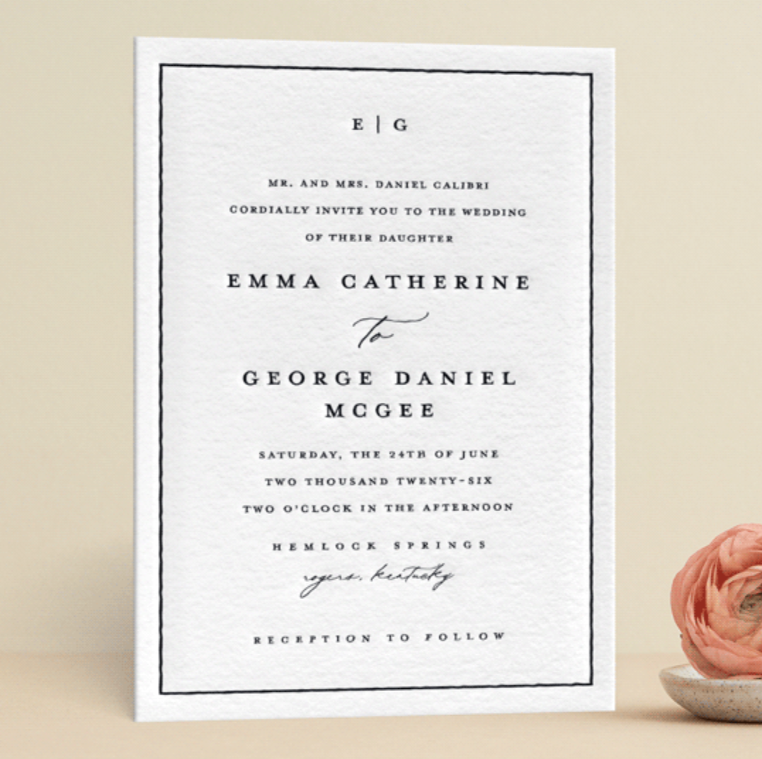 Heritage Letterpress Wedding Invitations