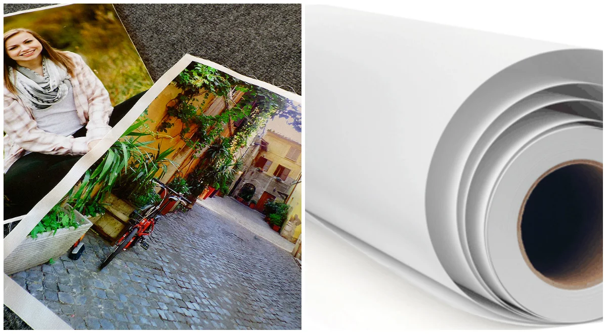 Left Image - Digital images printed on cotton sateen fabric. Right image -- Roll of fabric ready for your project!