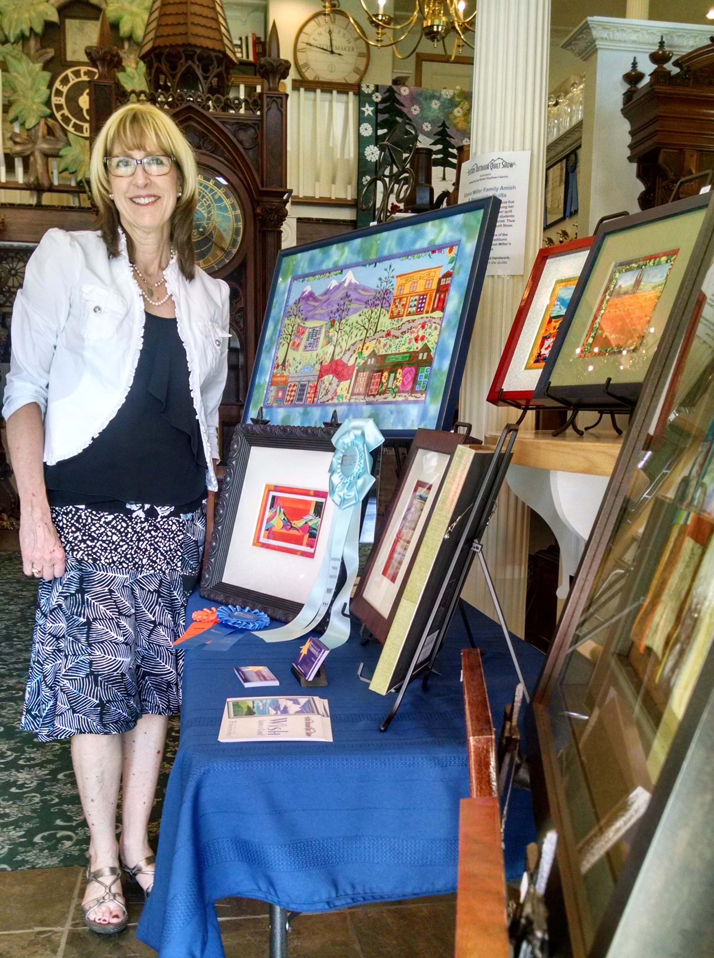 Myrna Dow of High Desert Frameworks - 2015 Around The Block Fiber Art Stroll - Sisters Outdoor Quilt Show - Sisters Oregon