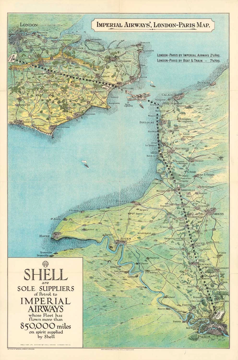 Imperial Airlines Route Map -- London/Paris