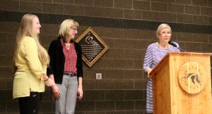 SOQS Board members Myrna Dow & Carol Dixon award 2017 Scholarship to Laura Waltosz