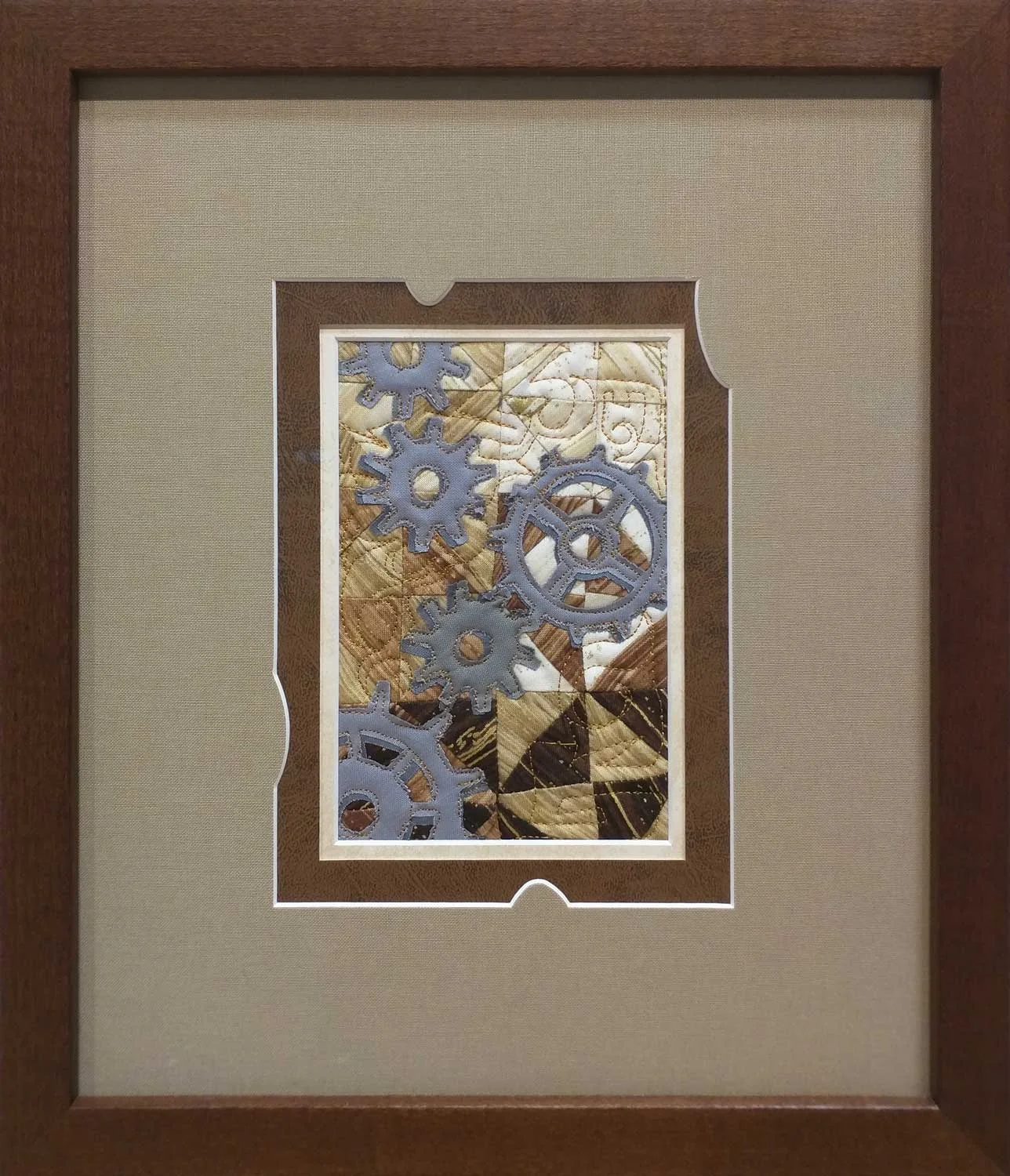 Rob Appell ( Man Sewing ) - 2017 Wish Upon A Card Fabric Post Card donation. Custom Framing by High Desert Frameworks . 