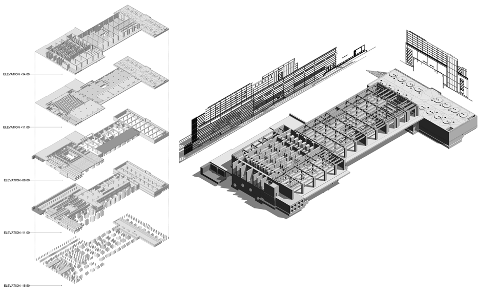 Newtown Creek Waste Treatment Center Queens, New York M.Arch Architects was hired by NAIK Consulting Engineers to perform services for Schiavone Construction for the purpose of making a 3 Dimensional Building Information Model for all the supporting concrete and structural reinforcing required for the $.5B Newtown Creek Waste Treatment Center. The Newtown Creek Waste Treatment Center is among the world's largest industrial revitalization projects. 