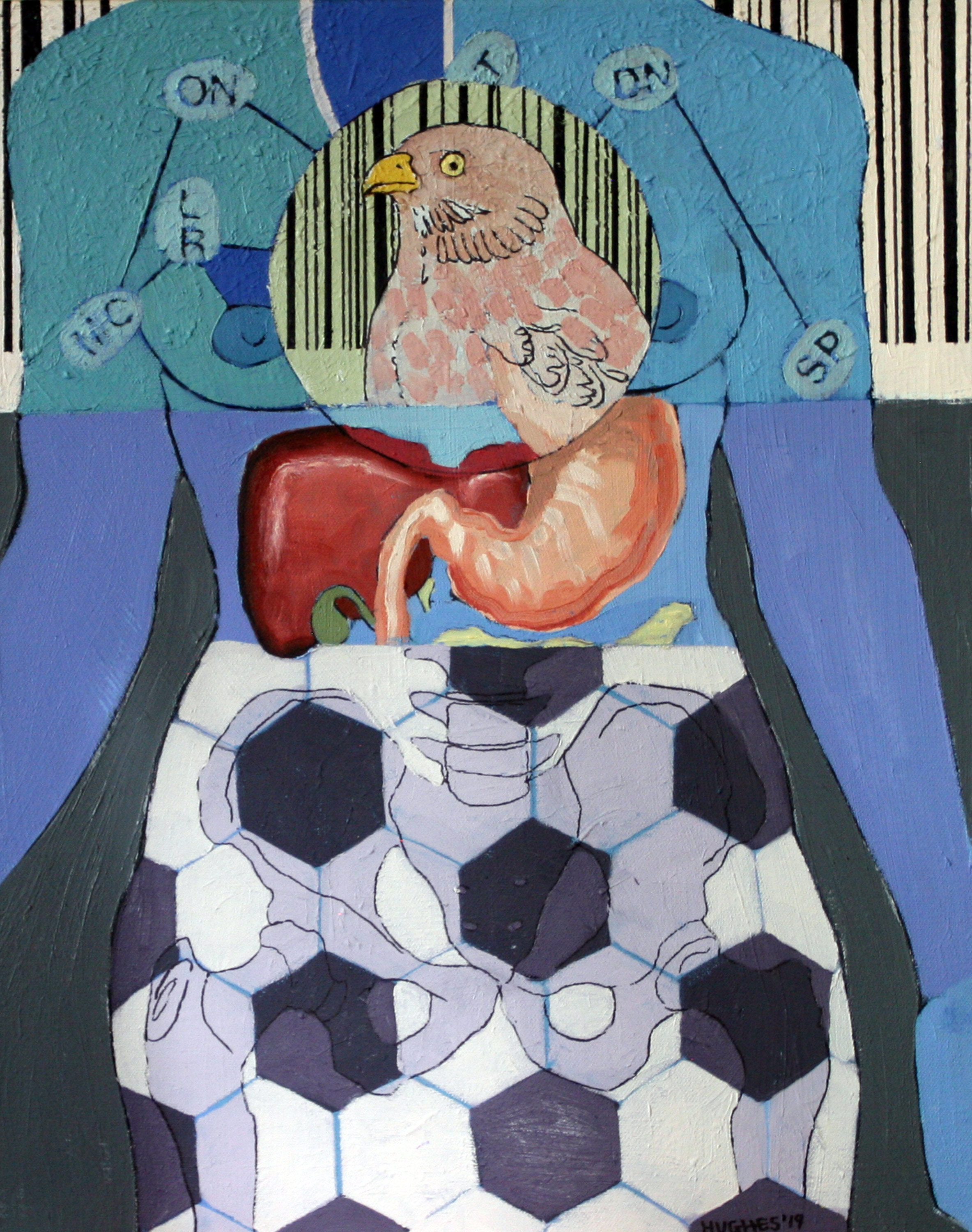 Patron, 2019, 20 x 16ins, acrylics & oils on canvas
