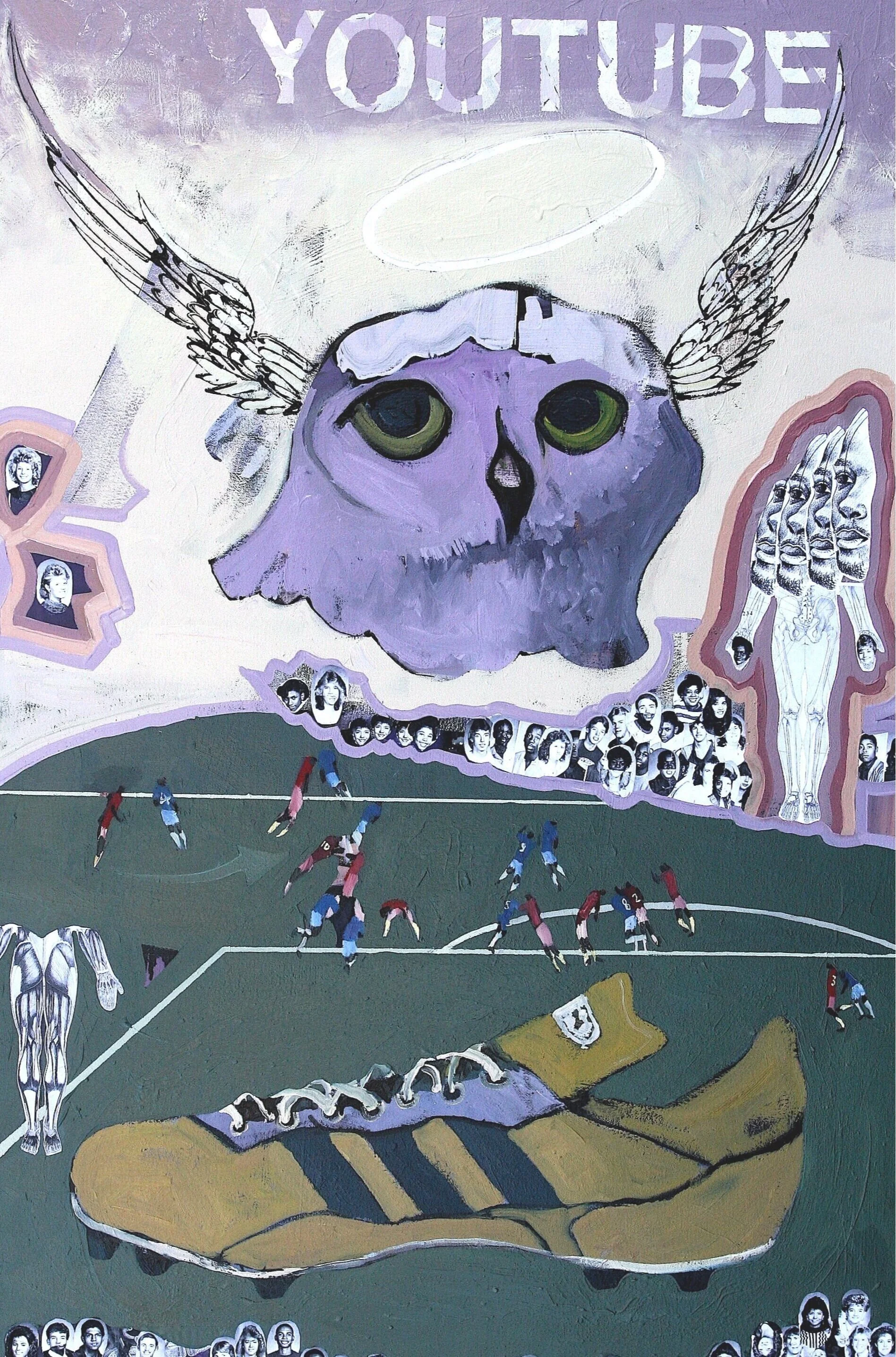 Golden Boot, 2009, mixed media on canvas, 47 x 32 inches