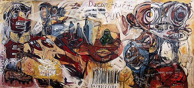 Redcoats, Stigmata, Barcode*, 2003, acrylics, oils, and enamels on canvas. Av.