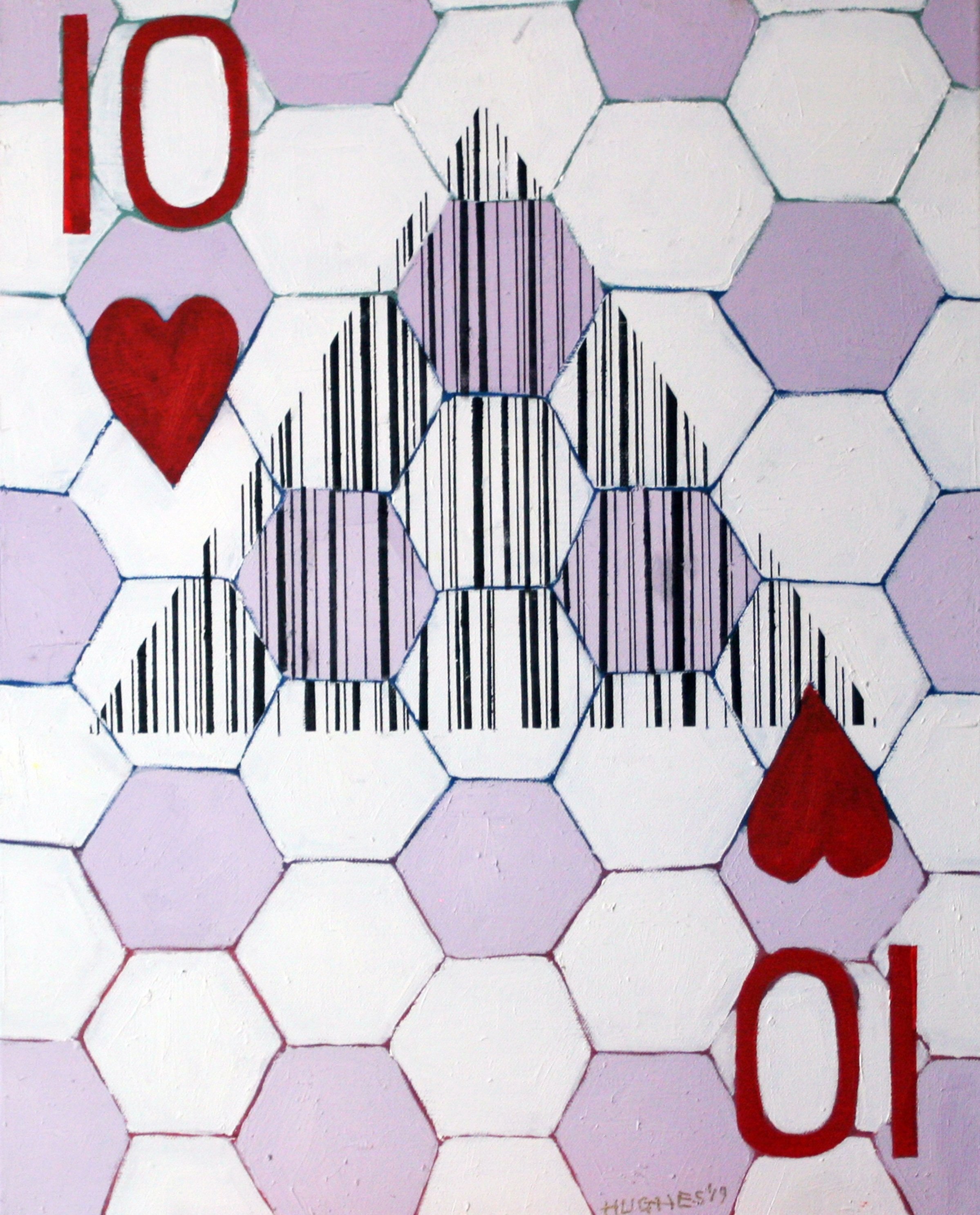 Pyramid Heart, 2019, 20 x 16 inches, acrylics & oils on canvas