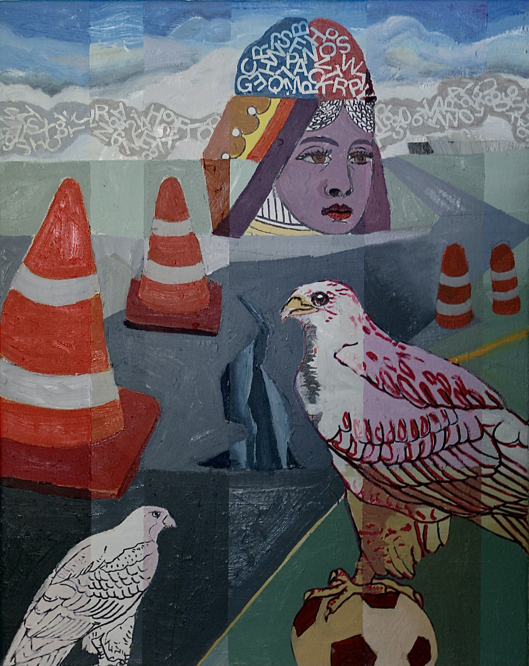 Road Block, 2019, 20 x 16 inches, oil on canvas