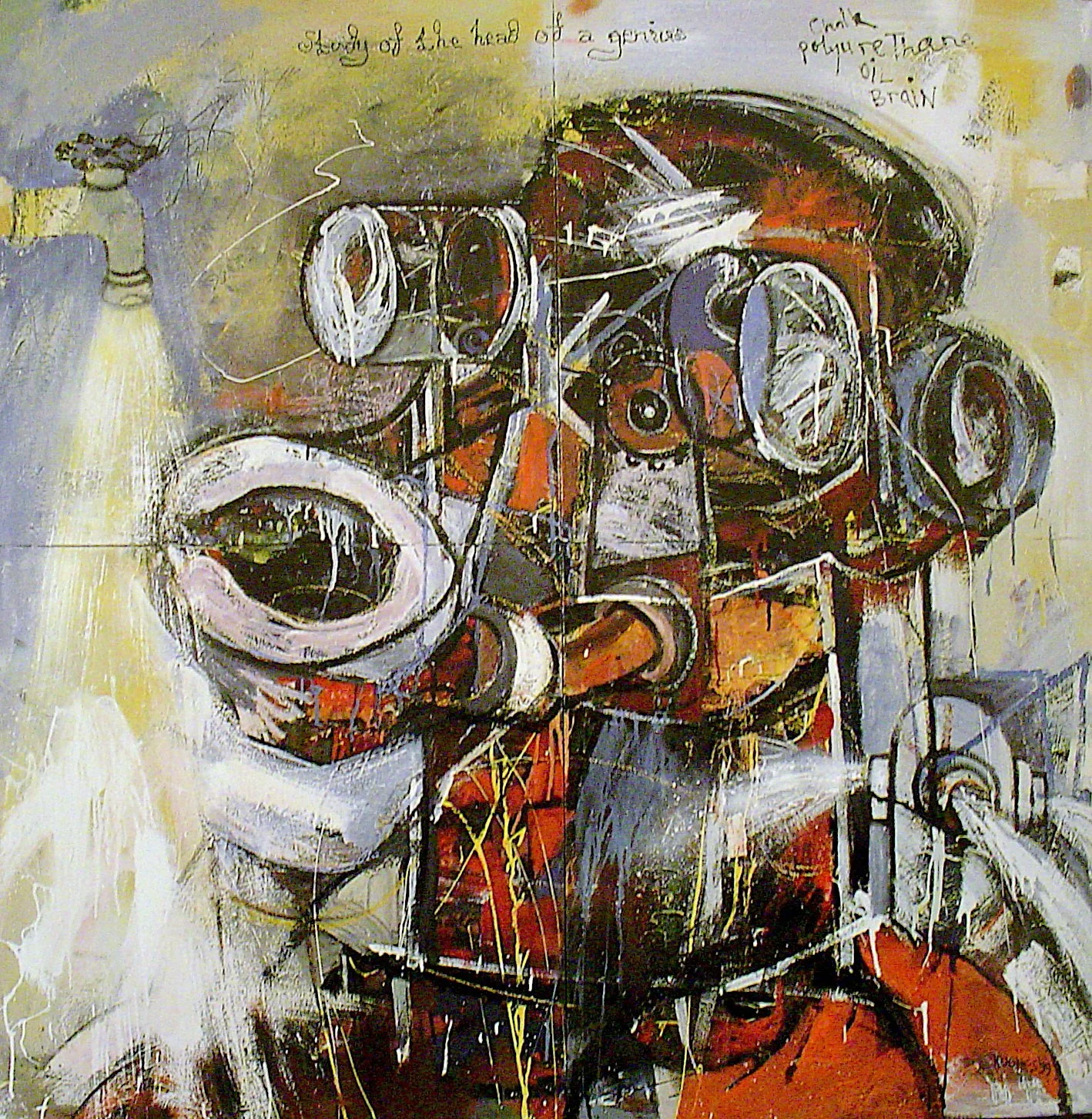 Head of a Genius, 1999, 64x64 inches, acrylic and oil on canvas