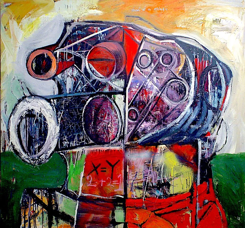Head of an Athlete, 1999, 64x64 inches, acrylic and oil on canvas