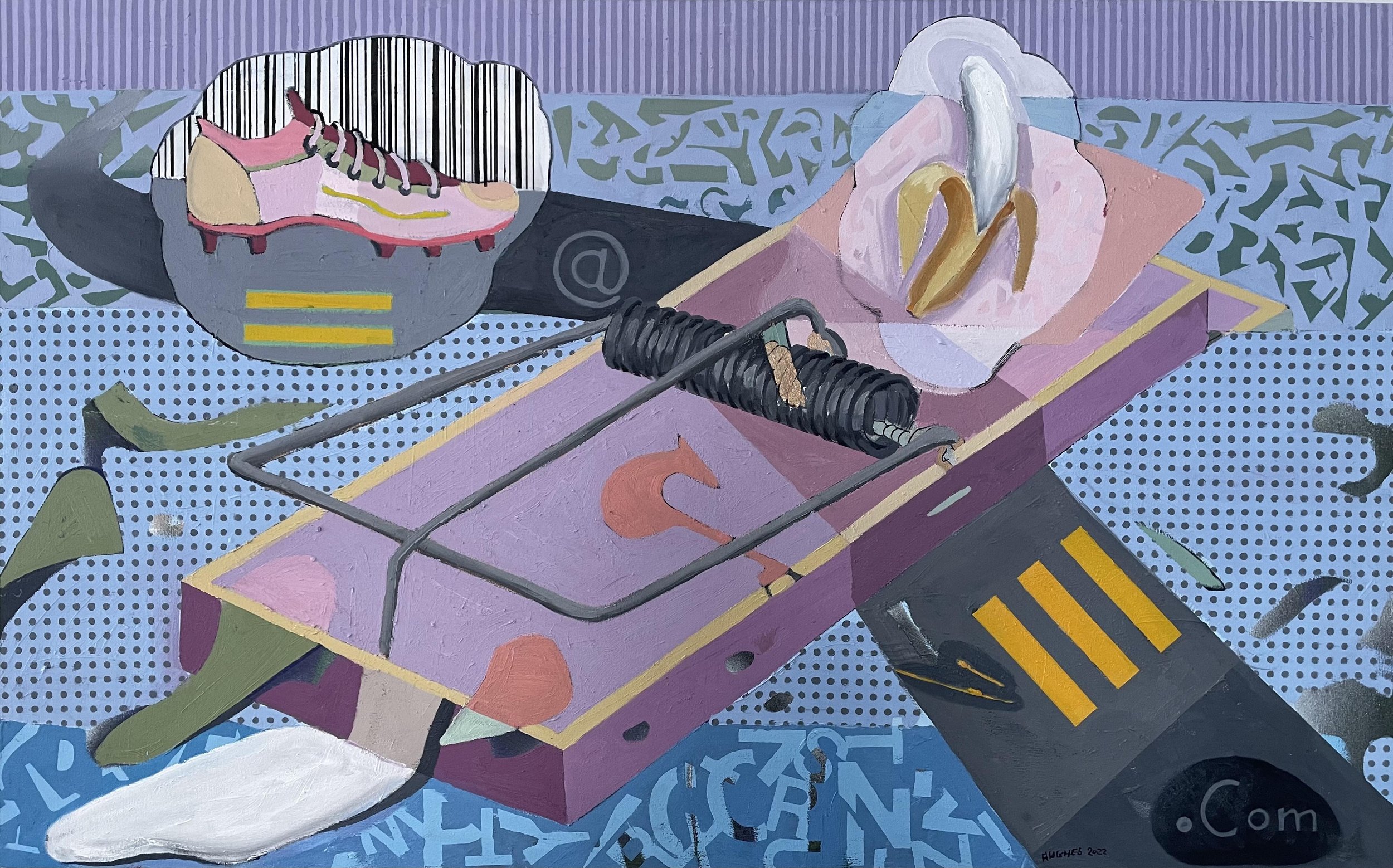 Trap 2, 2022, 30x48 inches, acrylic and oil on canvas