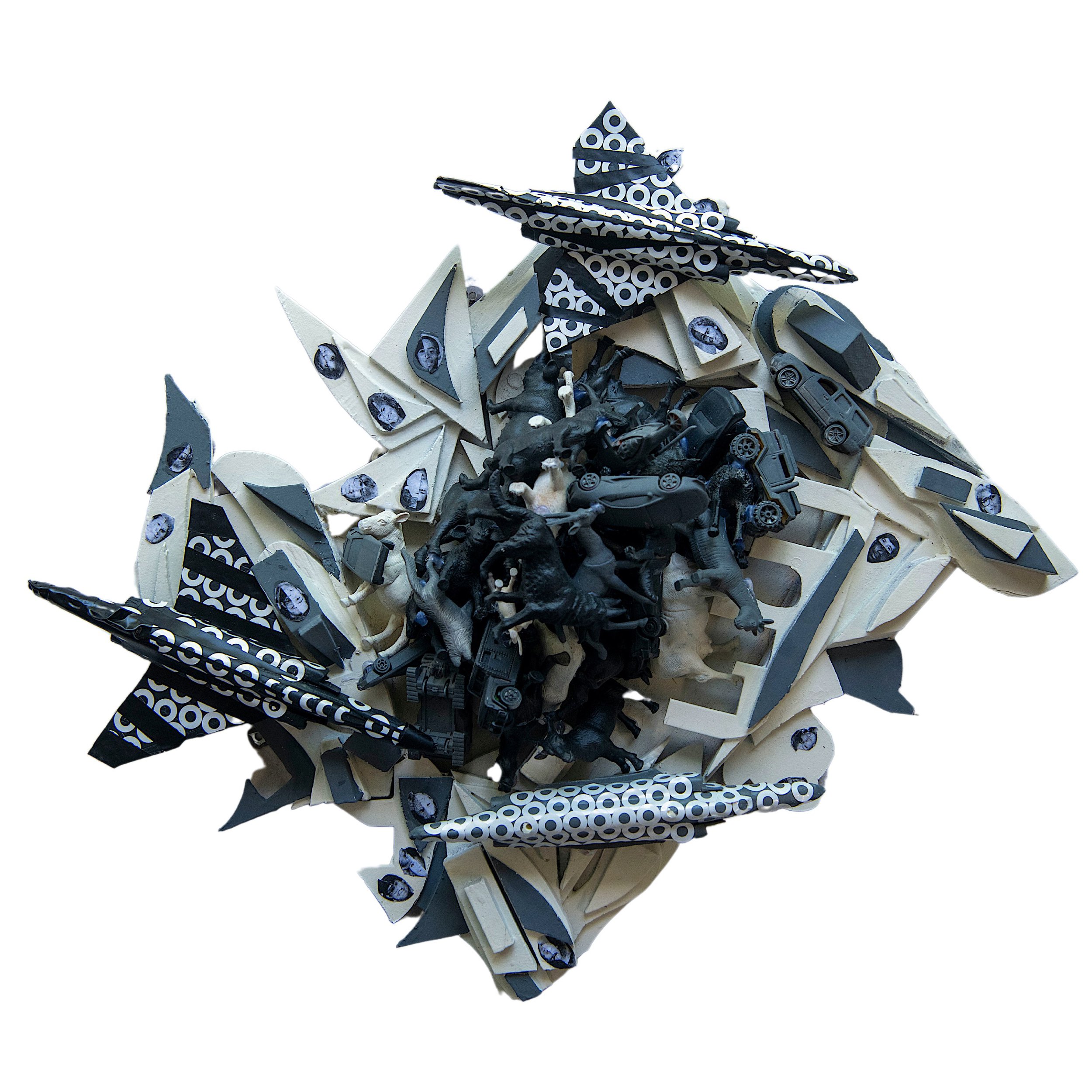 Collisions 26, 2014, dimensions vary, mixed media on wood