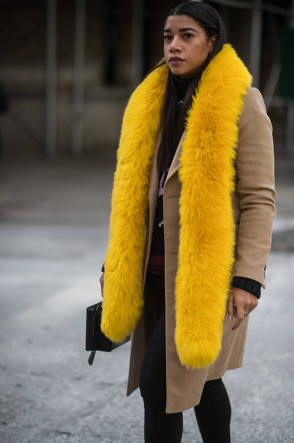 Add a brightly colored stole to a neutral look to make it pop!