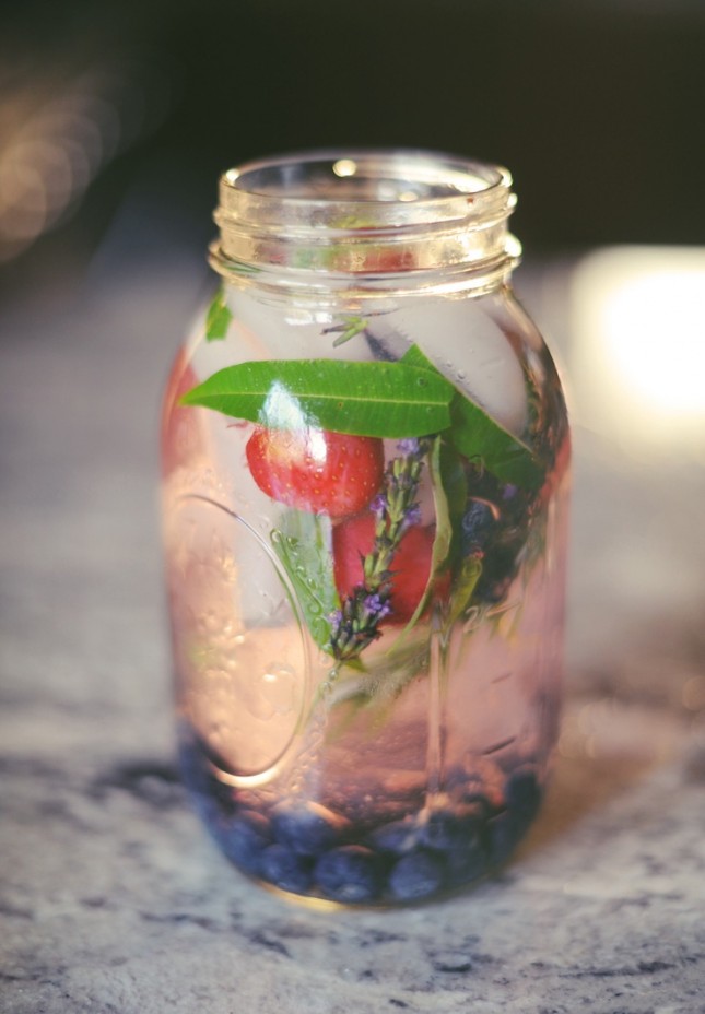 Blueberry, Strawberry and Lemon water.