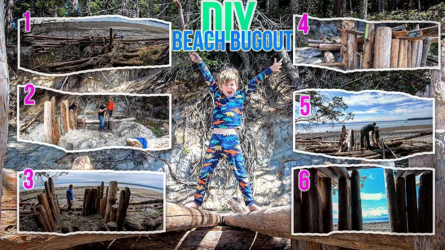 How to build a super sweet beach fort/beach wood bug out bunker. #beach #beachlife #beachfort #bugout #bunker #building #wood #driftwood Link in Bio!!!