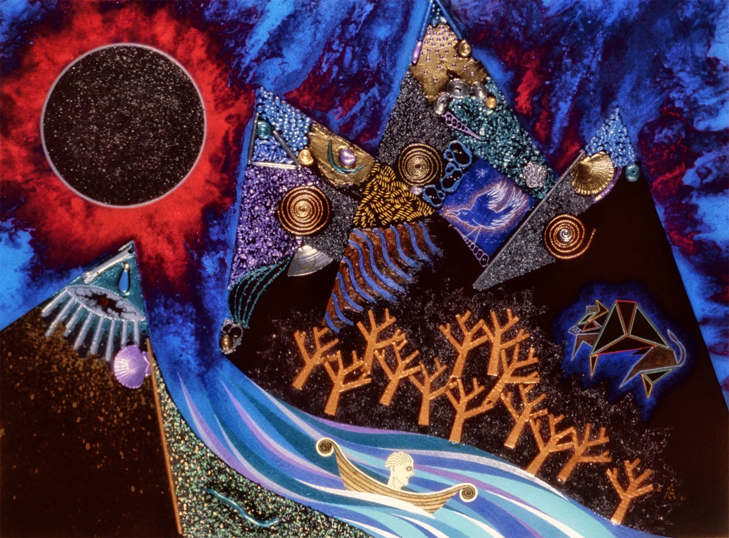 Rapid Descent, 1982, Acrylic on Masonite, 36 X 48 in.
