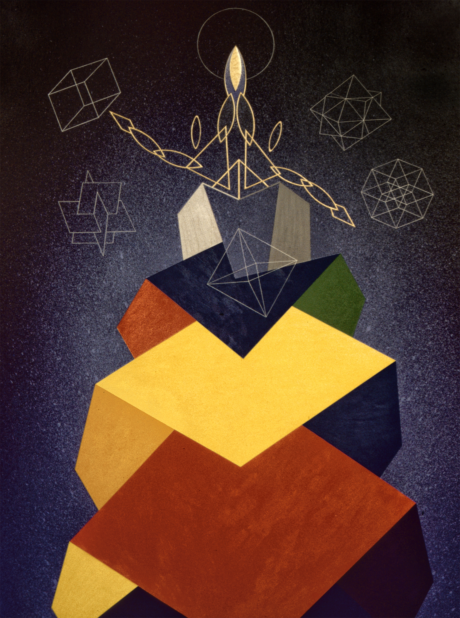 The Odyssey, (Triptych) Middle, 1983, Acrylic on Masonite, 36 X 48 in.