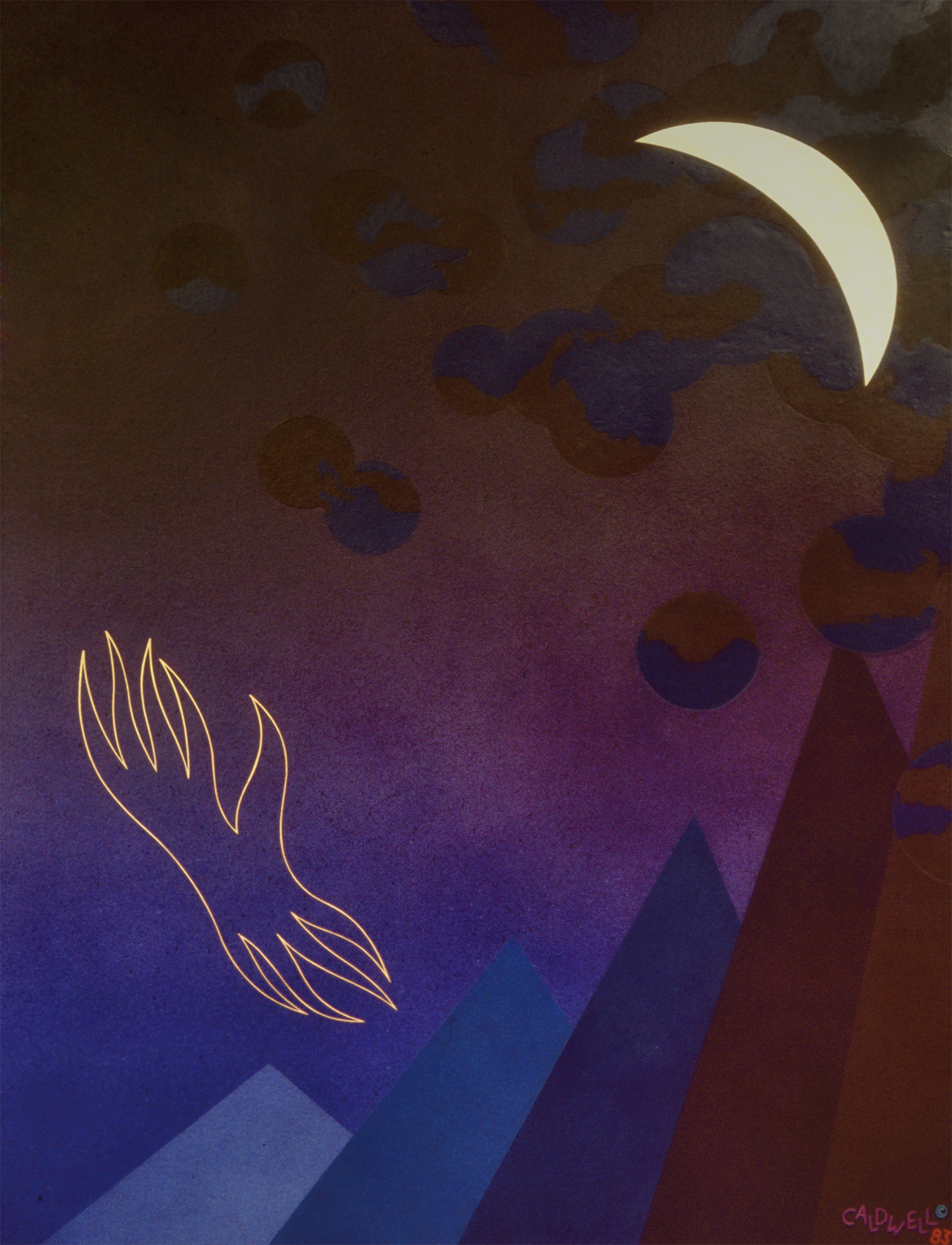 The Odyssey, (Triptych) Right Side, 1983, Acrylic on Masonite, 36 X 48 in.