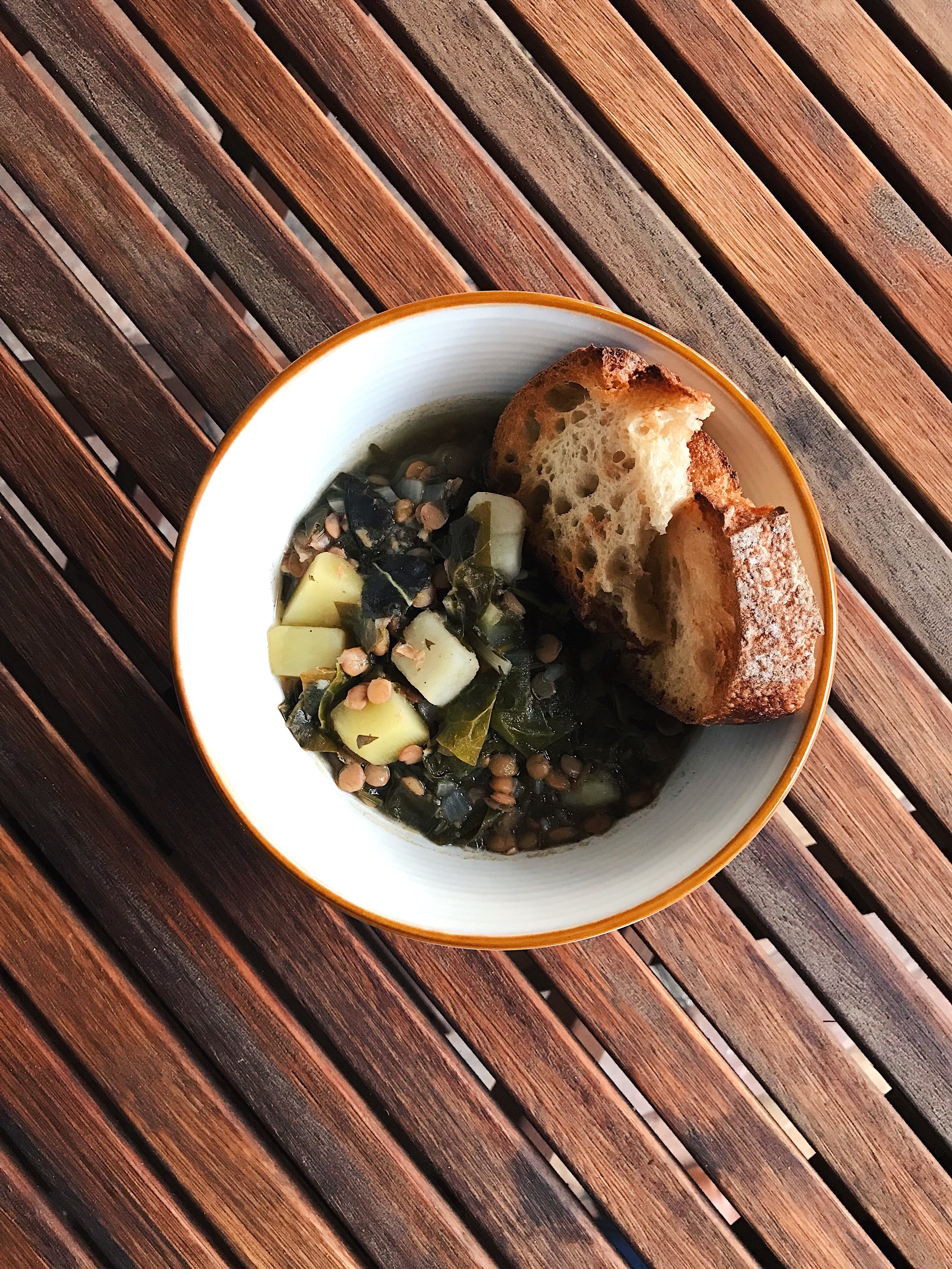 Adas bi Hamod | Lemony Lentil and Swiss Chard Stew | RafaellaSargi.com