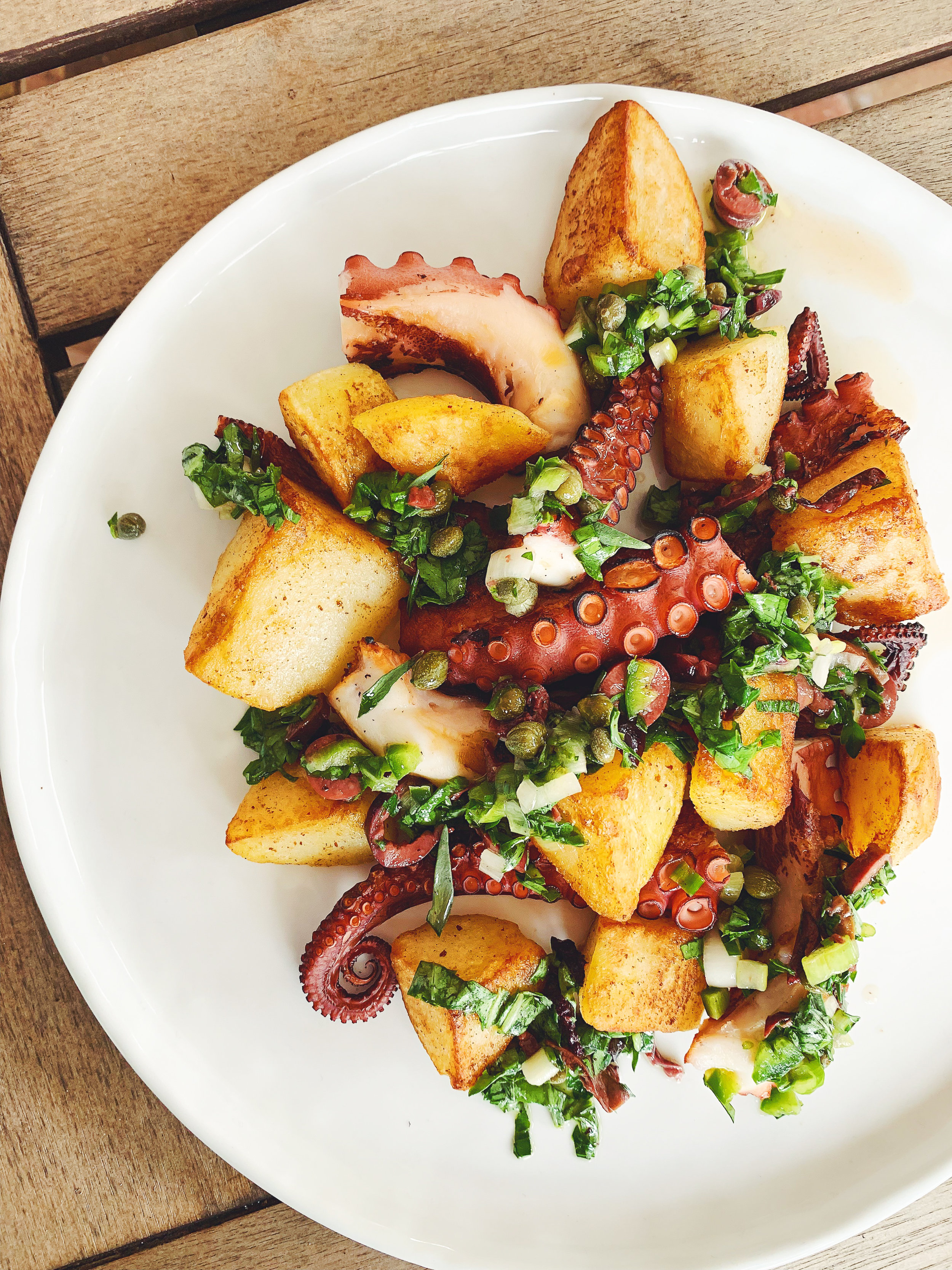 Octopus Potato Salad with Herb Condiment | RafaellaSargi.com