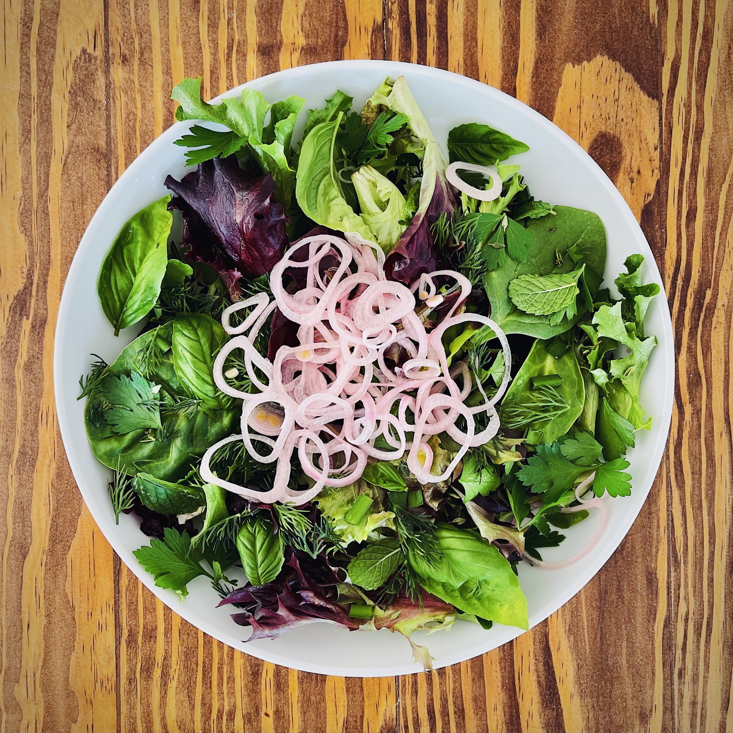 Herb Salad with Pickled Shallots | RafaellaSargi.com