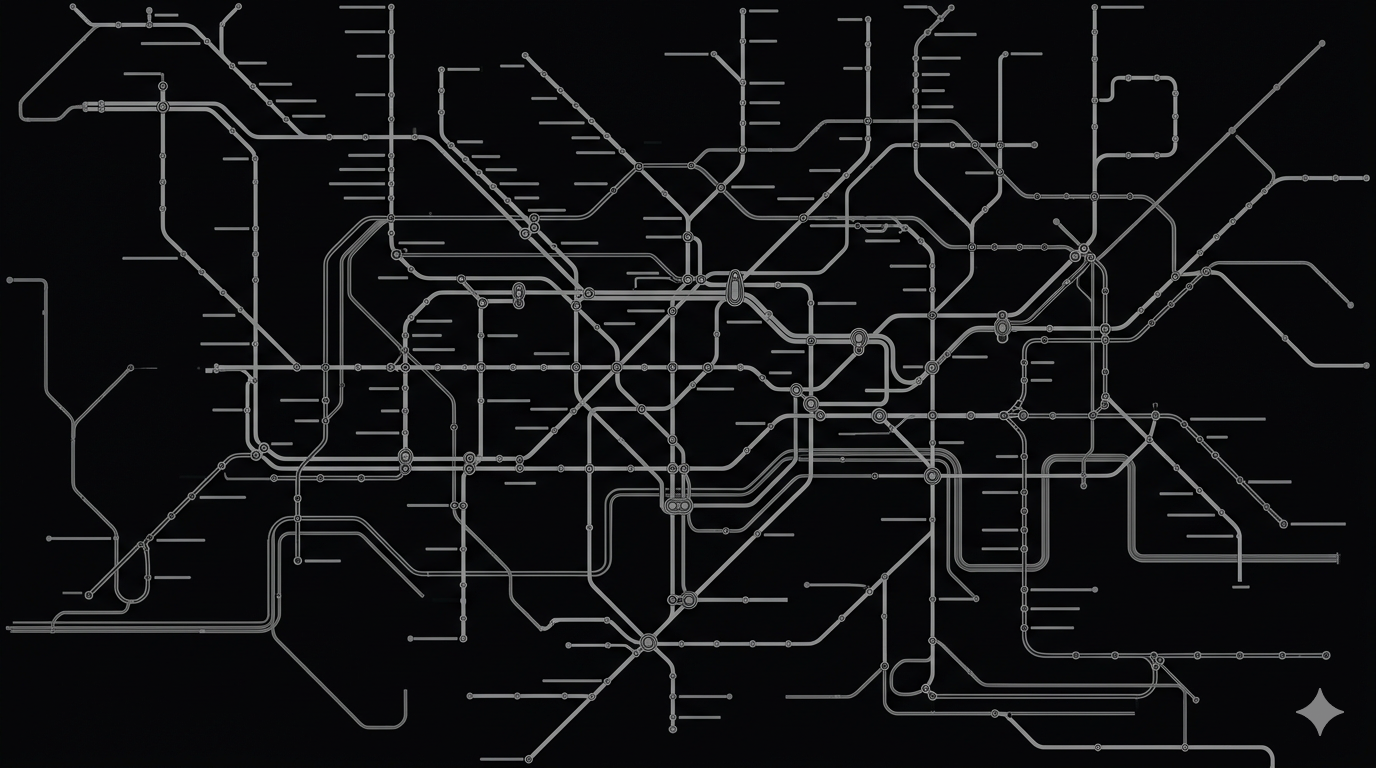 cold dark dystopian metro map