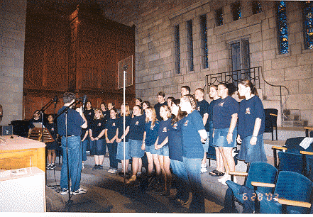 Performing for Mass at Sainte-Anne-de-Beaupré on the north shore of the St. Laurence River just east of Quebec City.