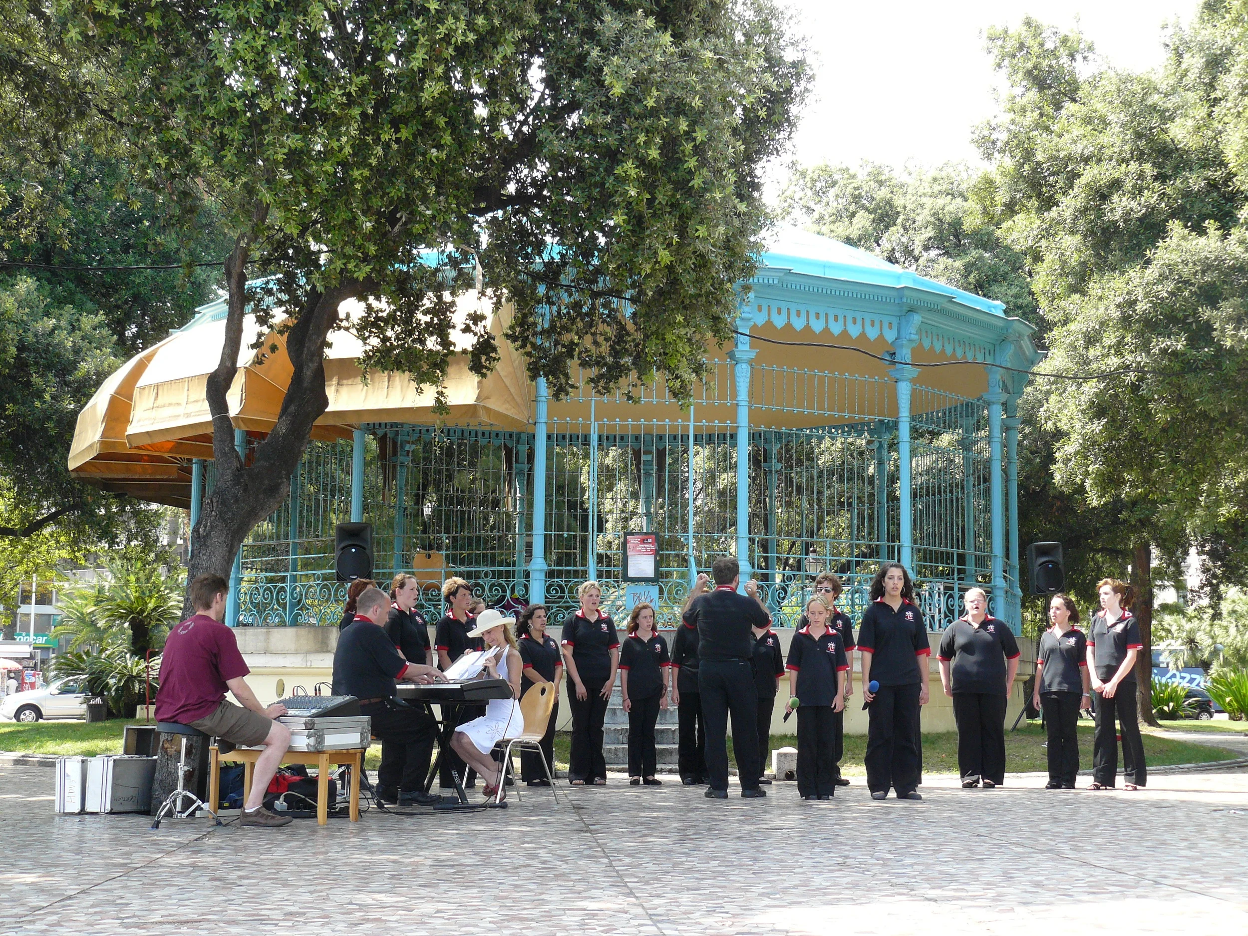 Performance at the Music Kiosk in the park.
