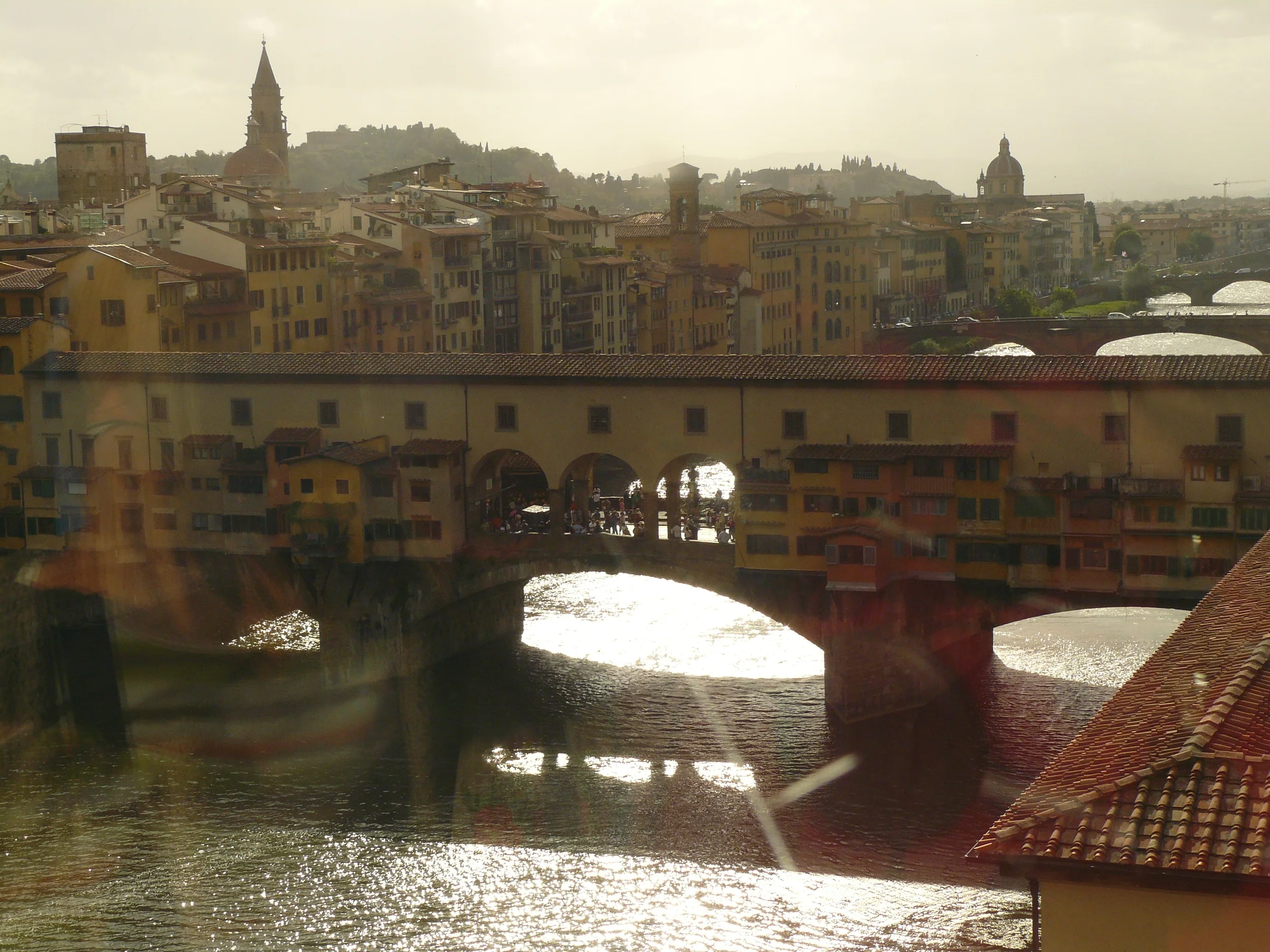 The Pont de Vecchio (Bridge on the River Vecchio) in the late afternoon.