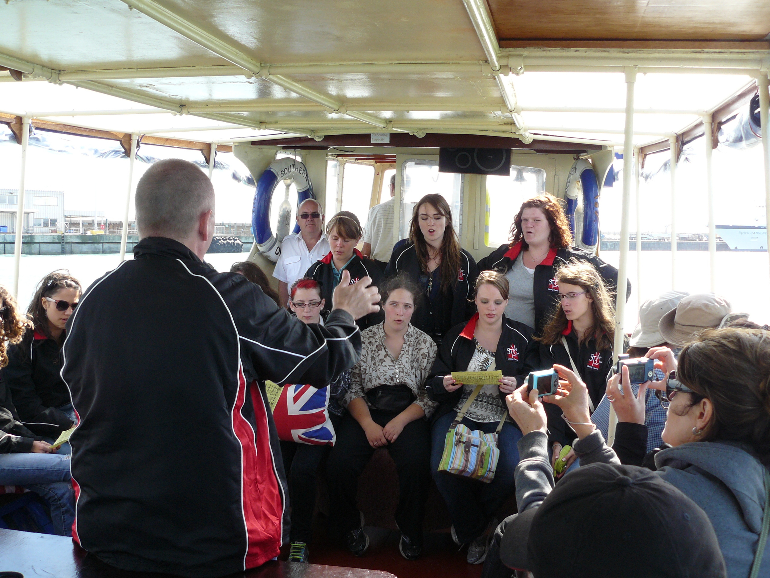  Performing "White Cliffs of Dover" on a boat just out from the cliffs themselves.​ 