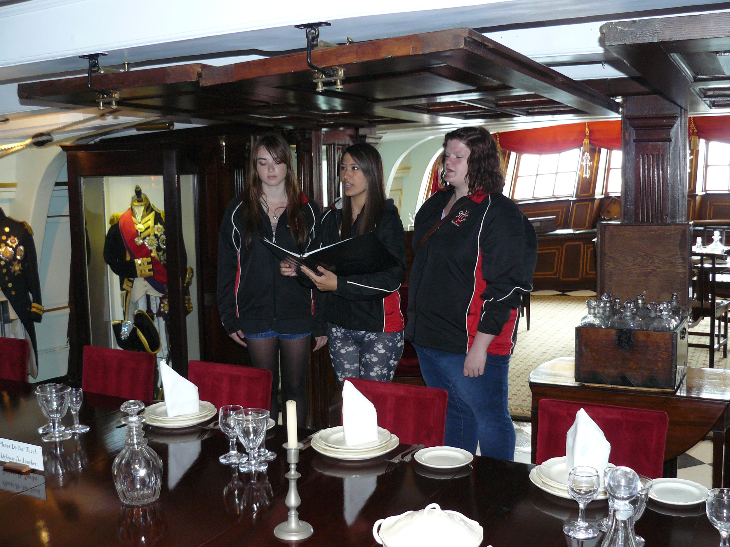  Singing in Lord Nelson's cabin on the HMS Victory.​ 