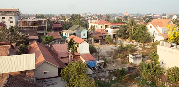 The view towards Old Town, Siem Reap, Cambodia, April 2013