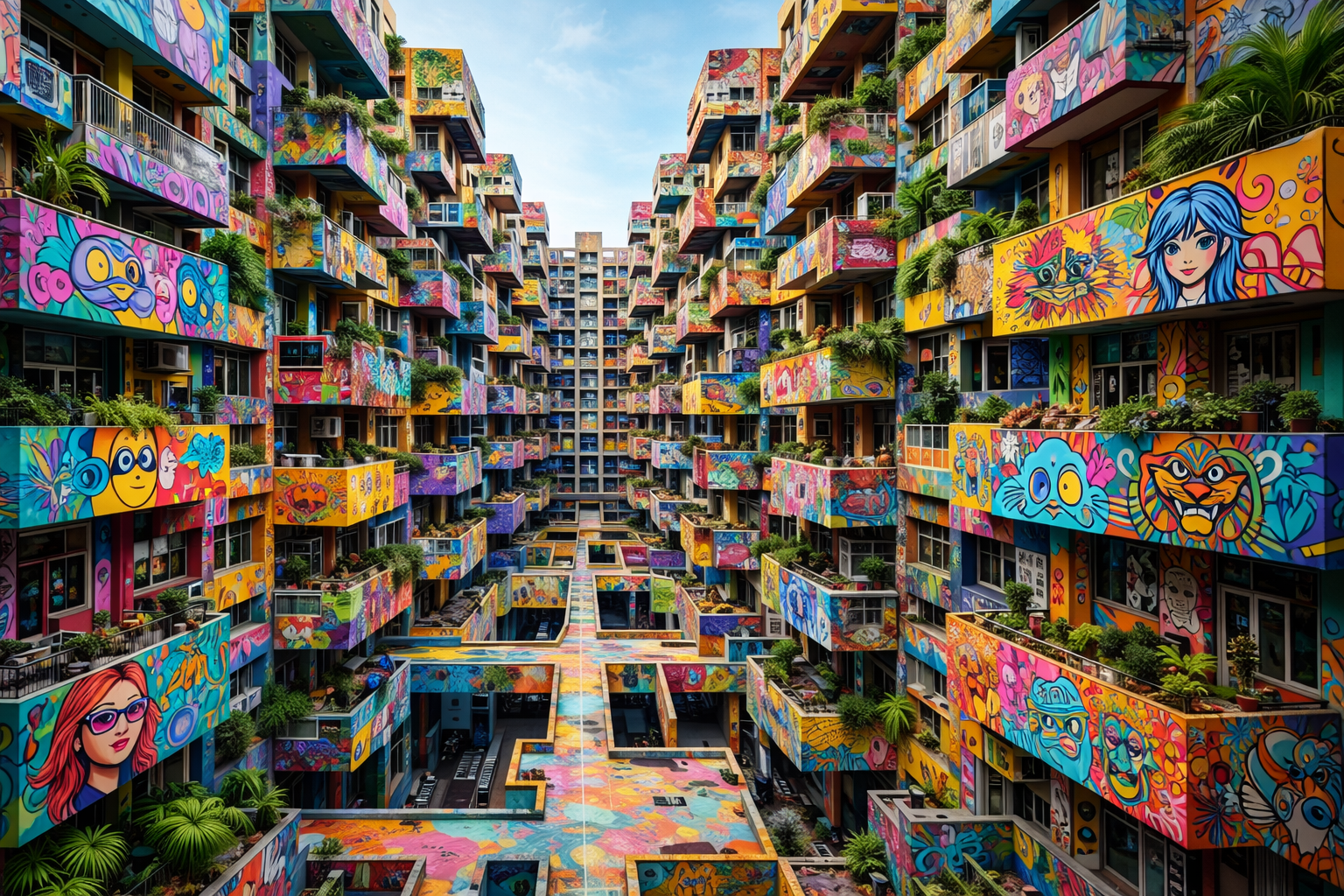 Quartier urbain futuriste et coloré.png