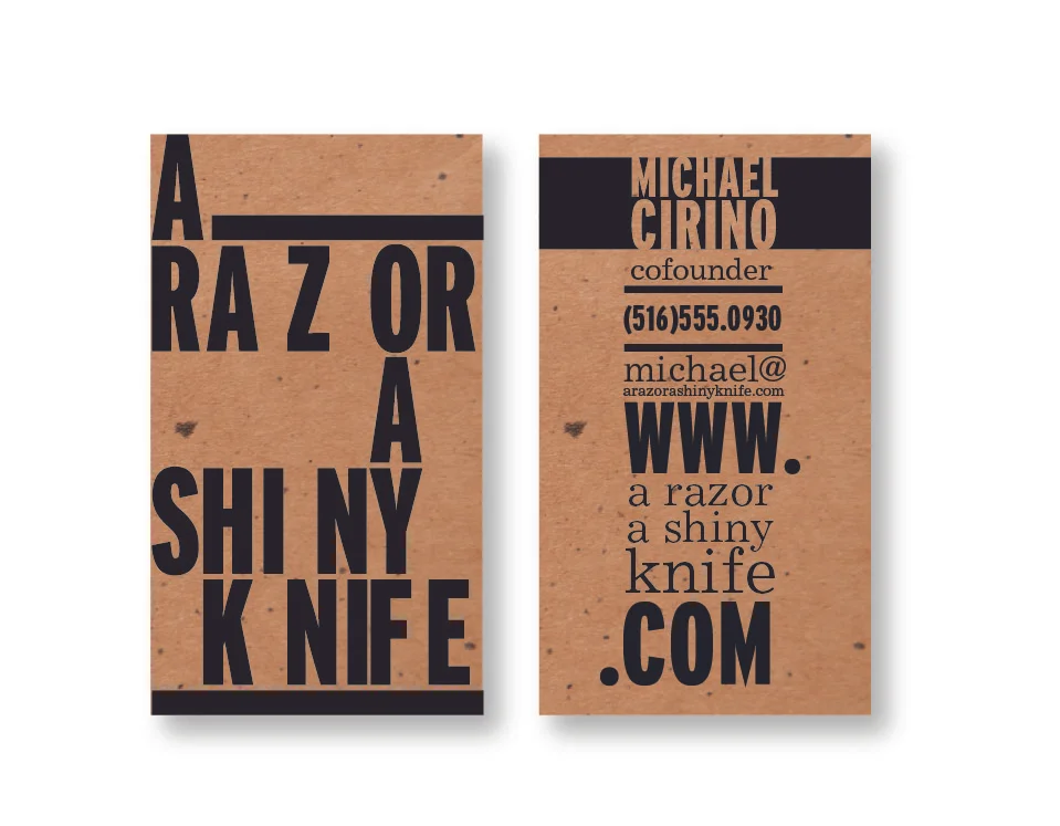 A Razor A Shiny Knife, Business Card