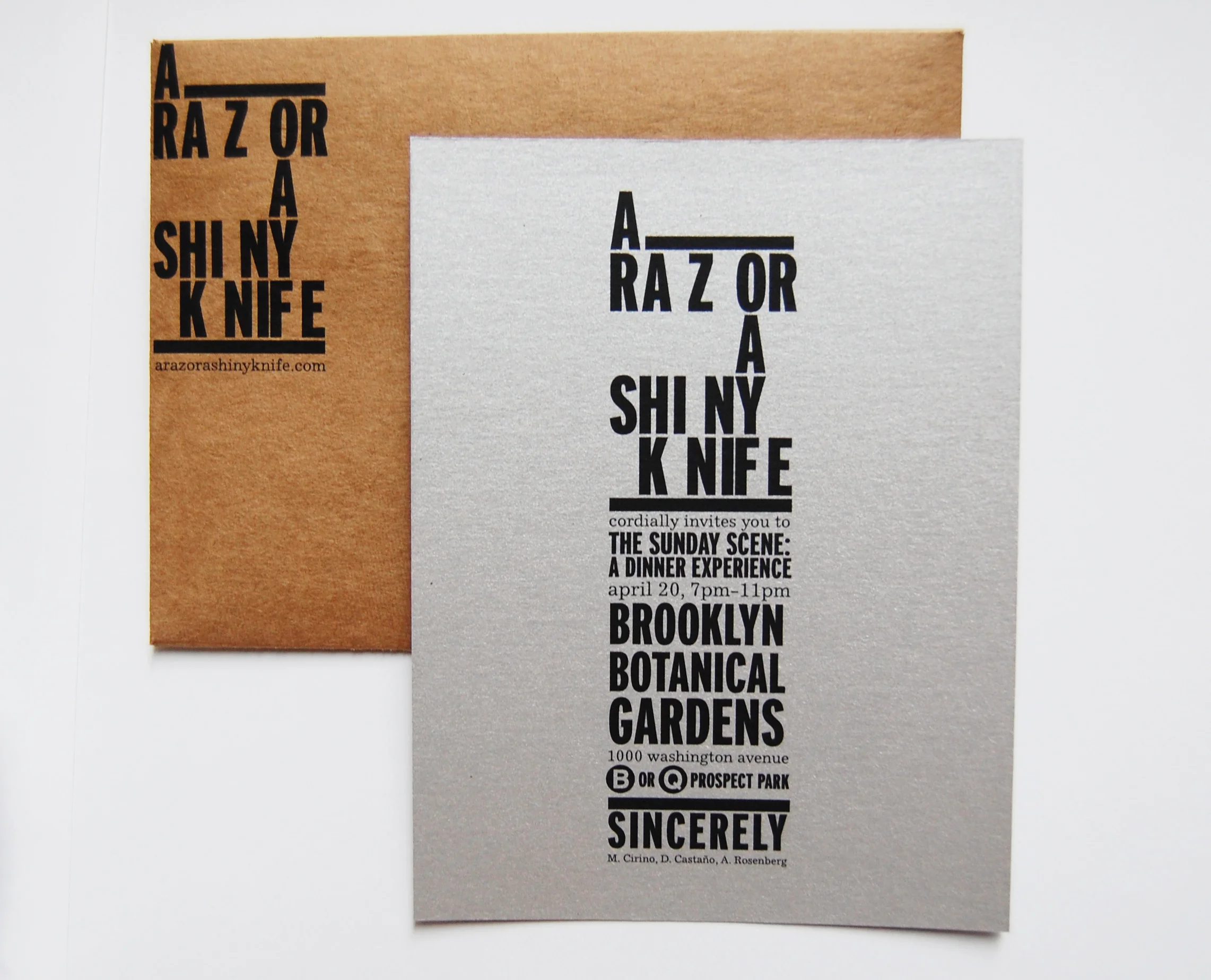A Razor A Shiny Knife, Event Invitation