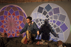 Ahmad Maksoud as the gravedigger. photo by Daniel J. van Ackere.