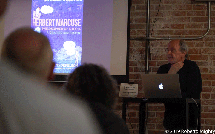  Nick speaking about Marcuse. photo by Roberto Mighty 