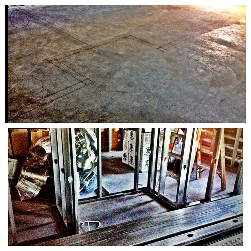 PHOTO: before and after comparison of line snaps and framing.