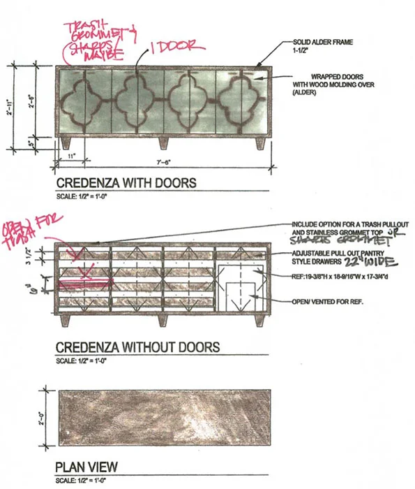 PHOTO: Concept drawing of credenza for consultation rooms.